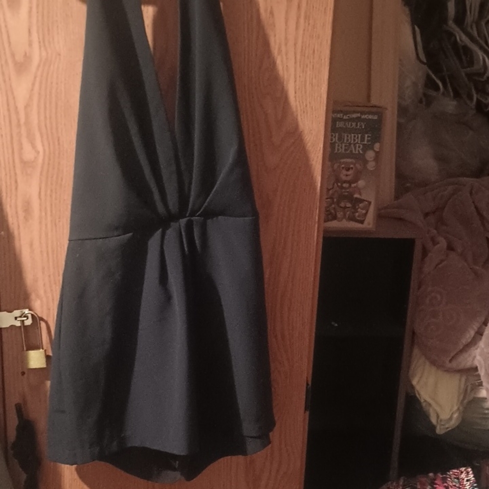 Elegant Black Halter Dress